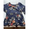 Chemisier bleu fleurie manche courte Taille M, neuf