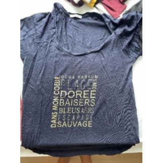Tshirt Bleu foncé imprimé...