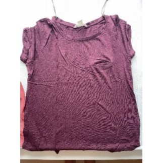 T-shirt Prune, manche...