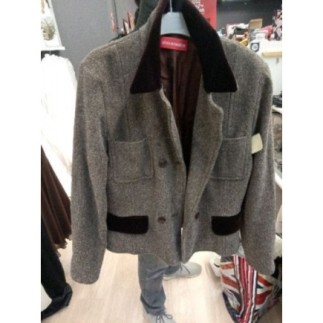 Veste marron chinée coton...