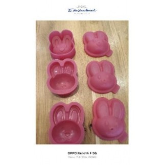 3 moules lapin silicone 
