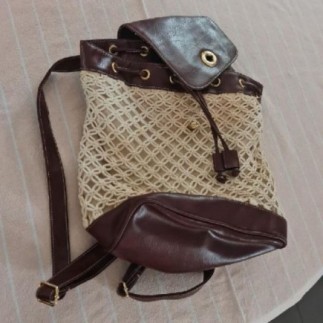 Sac à main cuir / macramé