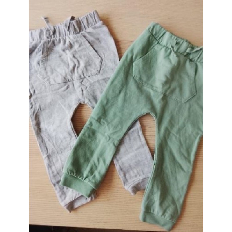 2 joggings 1,5-2ans vert/gris