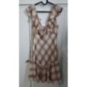 Robe carreau crème et marron clair NEUF