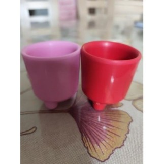 Coquetier rose et rouge 