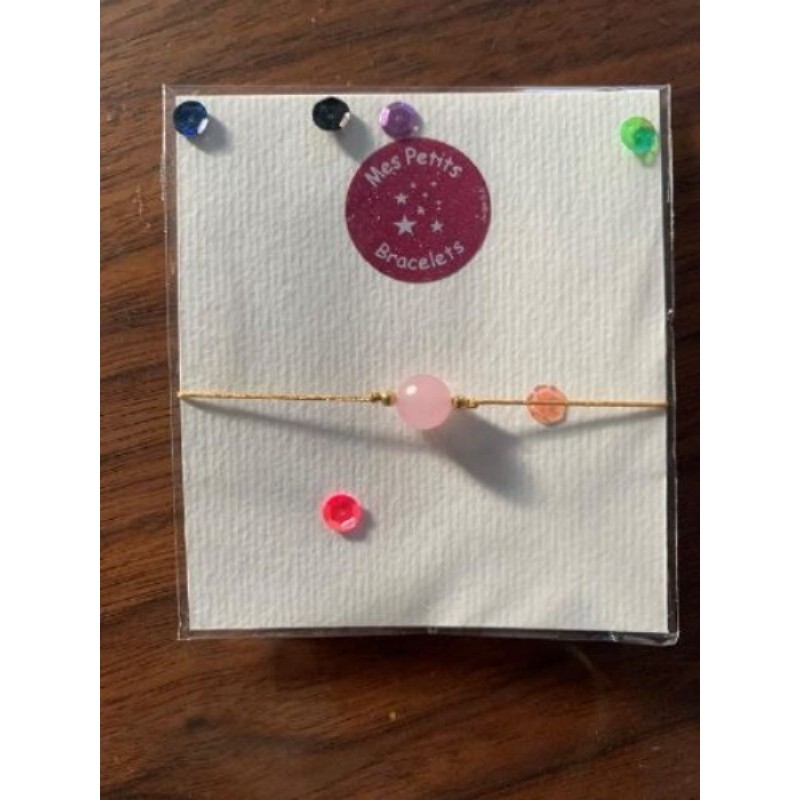 Petit bacelet fin perle en verre rose pale