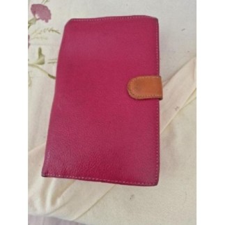 Portefeuille cuir fushia
