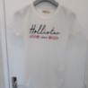 (4373) TEE SHIRT femme HOLLISTER T.S blanc motif brodé coton polyester