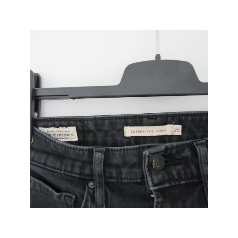 (4393) JEAN femme LEVIS 721 W.25 L.30 T.35 noir high rise skinny 