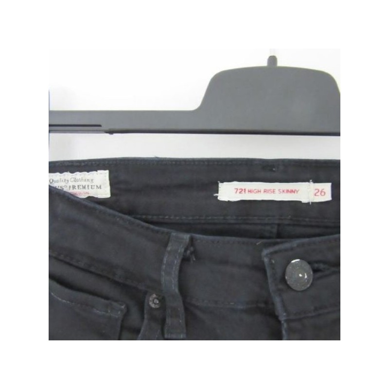 (4392) JEAN femme LEVIS 721 W.26 L.30 T.35 noir high rise skinny