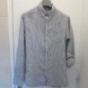 (4420) CHEMISE homme OWK T. S bleu rayé blanc lin coton patte boutonnage intérieur manche