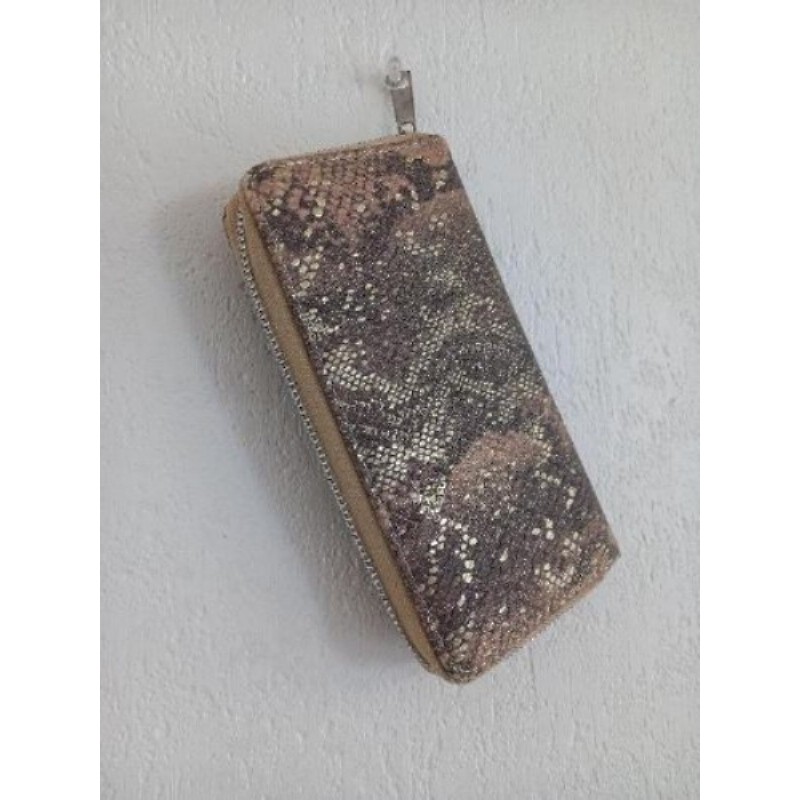 PORTEFEUILLE BEIGE MARRON DORE  ETAT NEUF