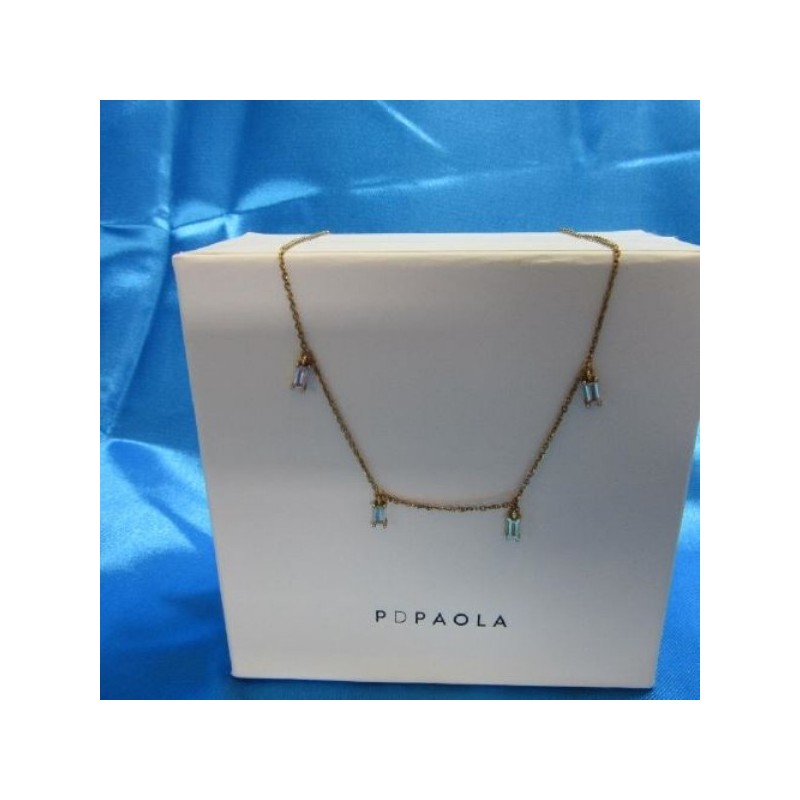(4409) RAS DE COU femme PDPAOLA argent sterling 925 doré or fin 18k oxydes zyrconium neuf
