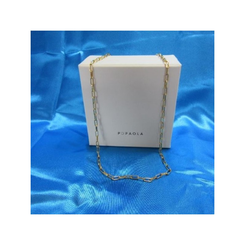 (4405) RAS DE COU femme PDPAOLA argent sterling 925 doré or fin 18k maille large neuf