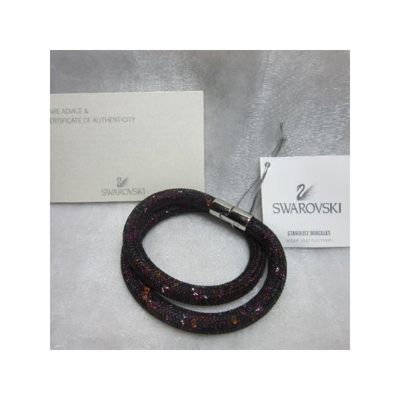(4289 )BRACELET femme SWAROVSKI noir / cristaux multicolores neuf