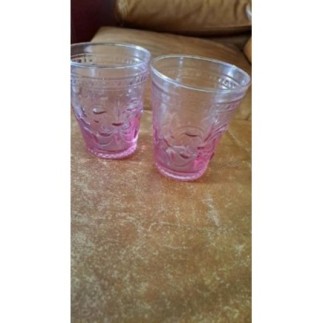 lot de 6 grands verres roses 