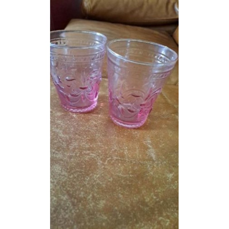 lot de 6 grands verres roses 