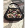 Sac brodé noir fleurs 