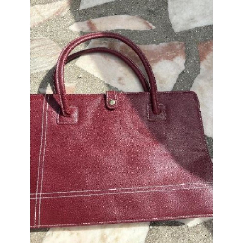 Sac à main cuir pierre balmain bordeaux 