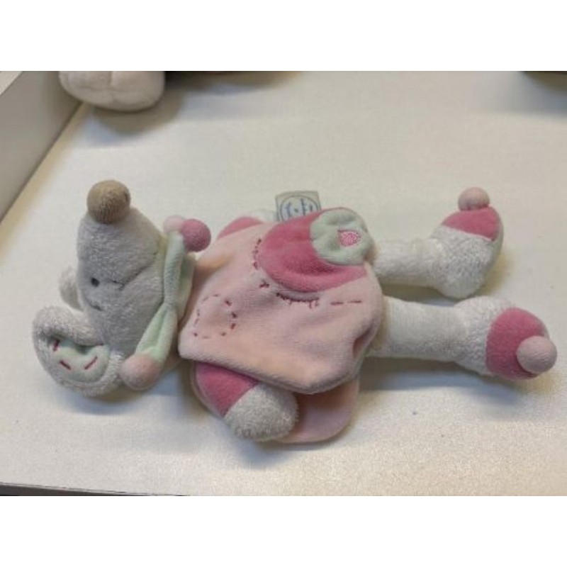 Peluche rose souris doudou et compagnie 