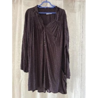 Chemise longue violet à...