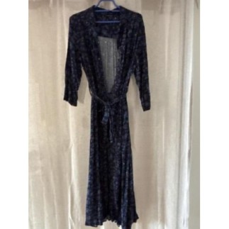 Robe midi bleue à fleurs...