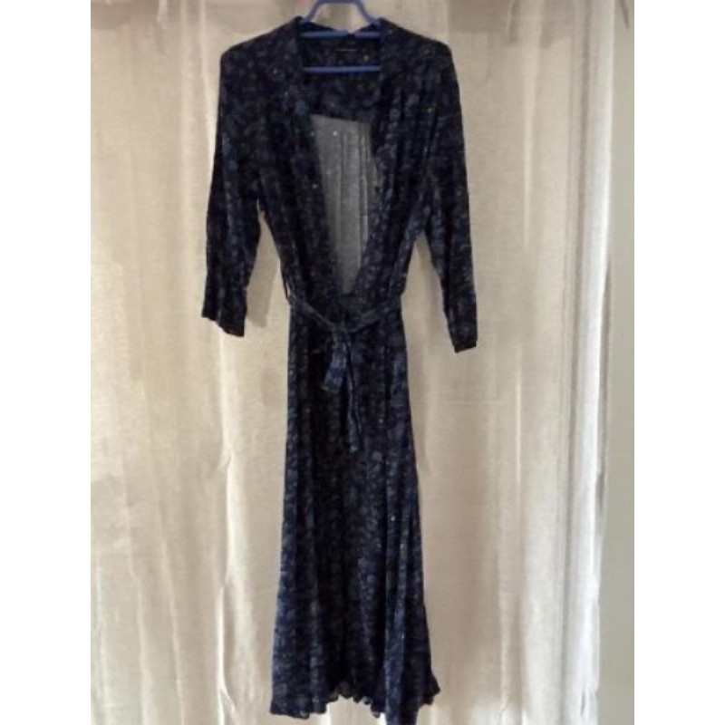 Robe midi bleue à fleurs Monoprix / T.40