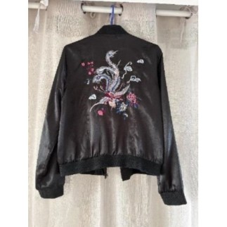 Bomber noir effet satiné &...
