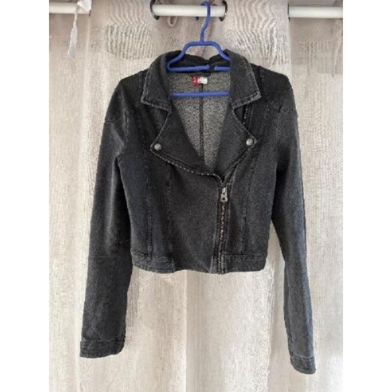 Veste rock crop gris foncé H&M / T.38