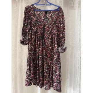 Robe courte fleurs rose...