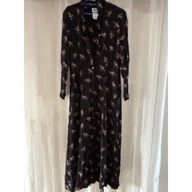 Robe longue à fleurs bleu foncé Laura Ashley / T.38