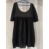 Robe noire laine et satinée Mango / T.L