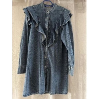 Robe en jean bleu à volants...