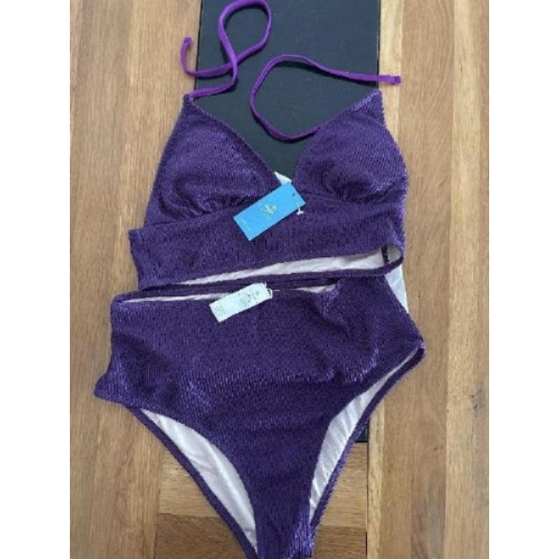 Maillot de bain violet 2 pièces taille haute Cupshe / T.M NEUF avec Étiquette 