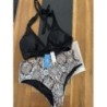 Maillot de bain 2 pièces Taille haute noir et motifs Cupshe / T. L NEUF avec étiquette 
