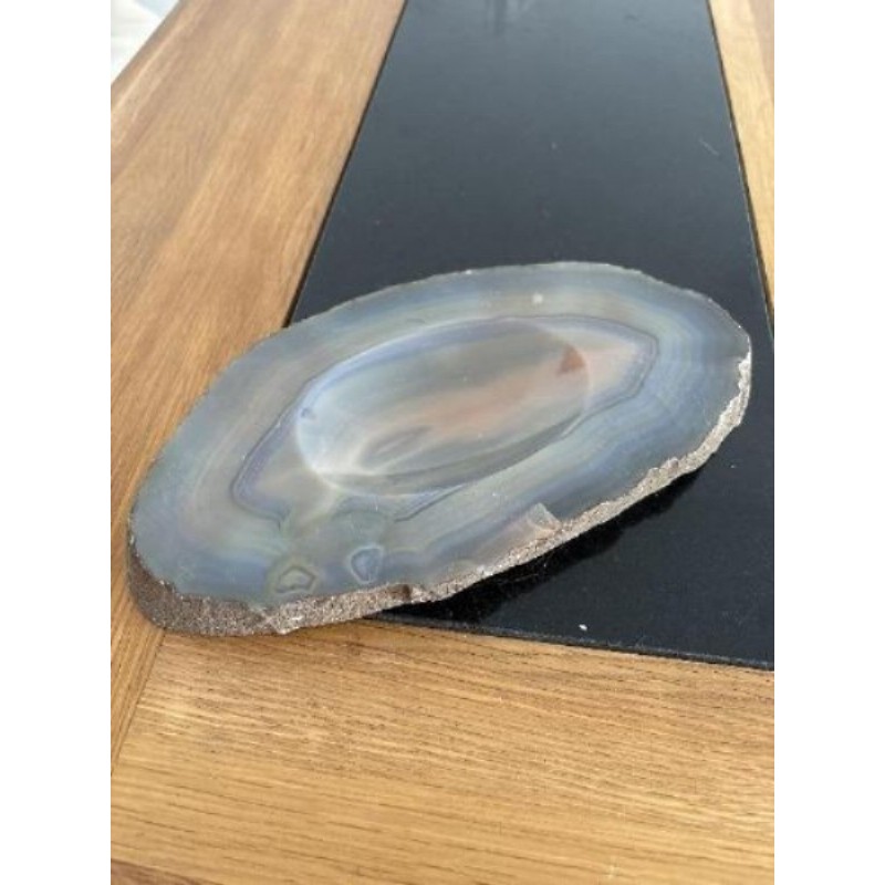Vide poche tranche d’agate bleue du Brésil 