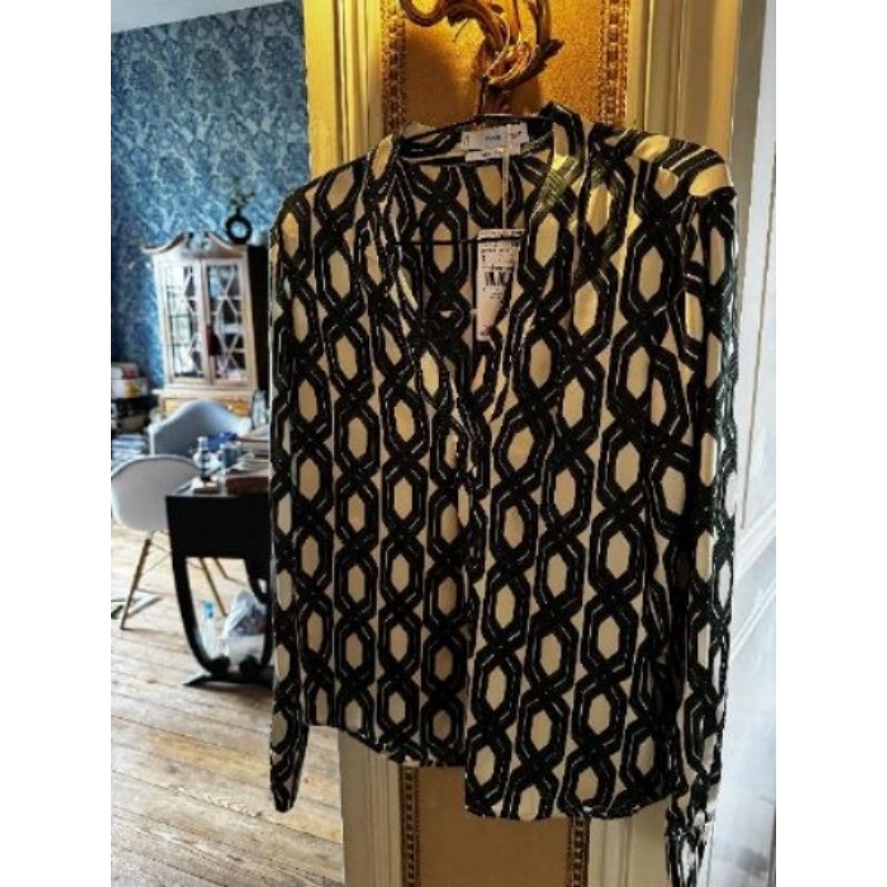 Chemise MANGO Neuve - T S - blanche et verte
