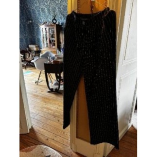 Pantalon costume bleu rayé...
