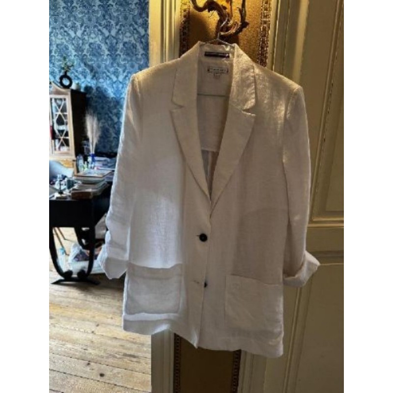 Veste blanche TOMMY HILFIGER T36 - NEUVE 100% Lin blanc