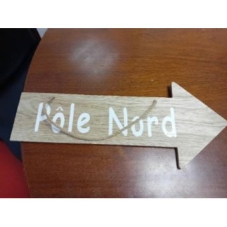 Écriteau Pôle Nord en bois