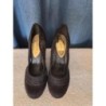 Chaussure talons noir contour bordé dentelle taille 37
