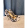 Chaussure talons gris argenté et dentelle noir taille 37