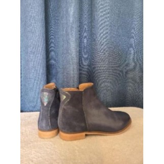 Bottine TAO bleu nuit cuir et daim taille 35