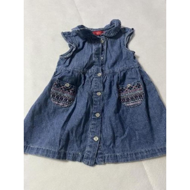 Robe fille bleu sans manches Tissaia 12 mois
