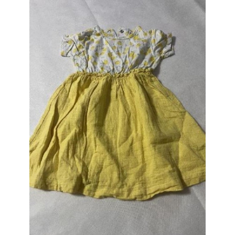 Robe fille jaune citrons 24 mois