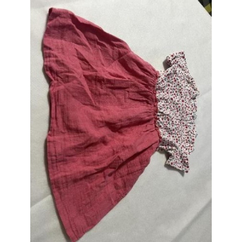 Robe fille rose cerises  24 mois