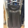 Robe de soirée noire ceinture paillettes taille 40-42