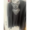 Gilet court noir dos broderie