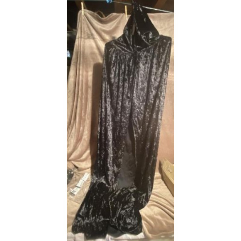 longue cape neuve en velours noir - déguisement Halloween adulte - Taille M 