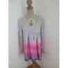 Tunique gris et rose Sashoo taille 38/40 100% soie 